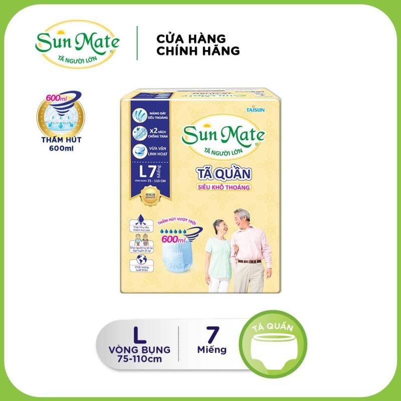 Chính hãng Tã quần người già Sunmate Siêu khô thoáng- Siêu mềm mại M9 L8