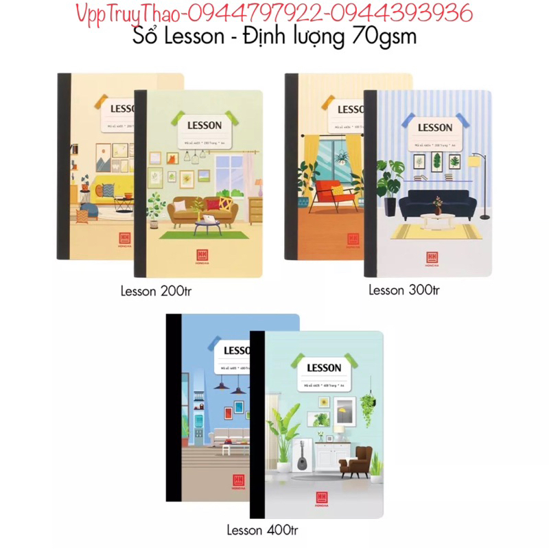 Vở kẻ ngang Hồng Hà A4_Lesson 200/300/400 trang