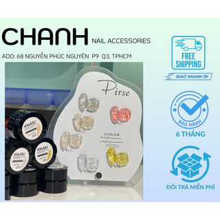 Set Gel Nhũ Xà Cừ 6 Màu Tặng kèm Bảng Màu ( có màu lẻ CHANH NAIL