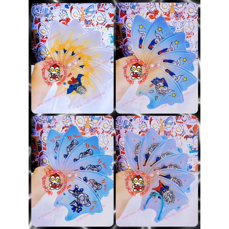 Mẫu Mới - Set 10 Cái Khẩu Trang 3D Siêu Nhân Spiderman Cho Bé 4-8 Tuổi