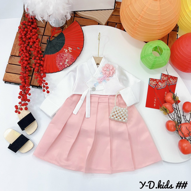 Áo dài cách tân , váy hanbok cho bé gái vải đẹp