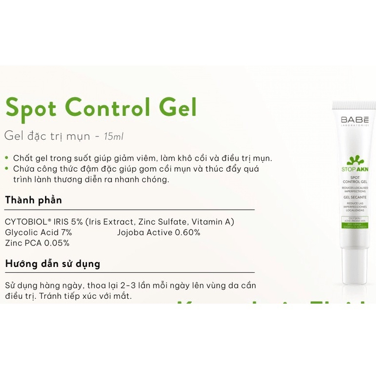 Gel chấm mụn Babe Stop Akn Spot Control Gel 8ml