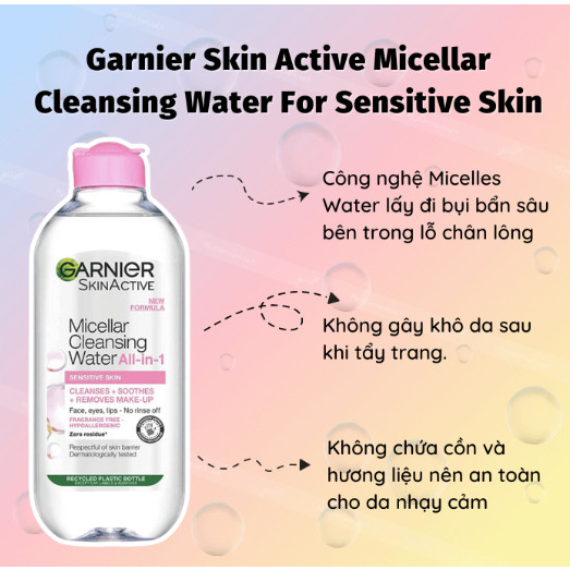 Nước Tẩy Trang Garnier Skin Active 400ml Pháp - huyenmio