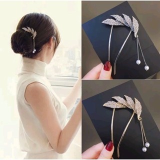 Trâm cài tóc chữ u đính đá phối tua rua