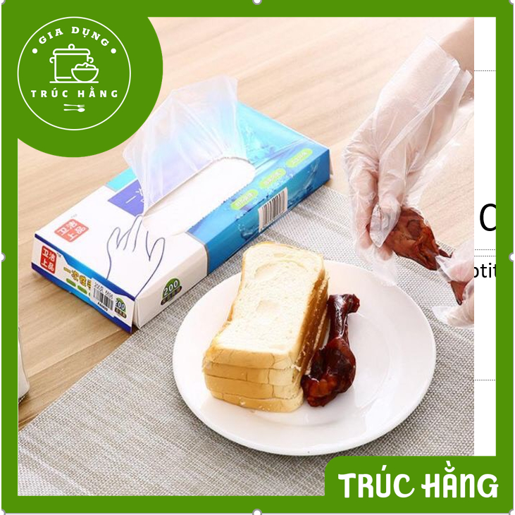 HỘP GĂNG TAY 200 chiếc NILON DÙNG 1 LẦN - Bao tay Nilon Sinh Học