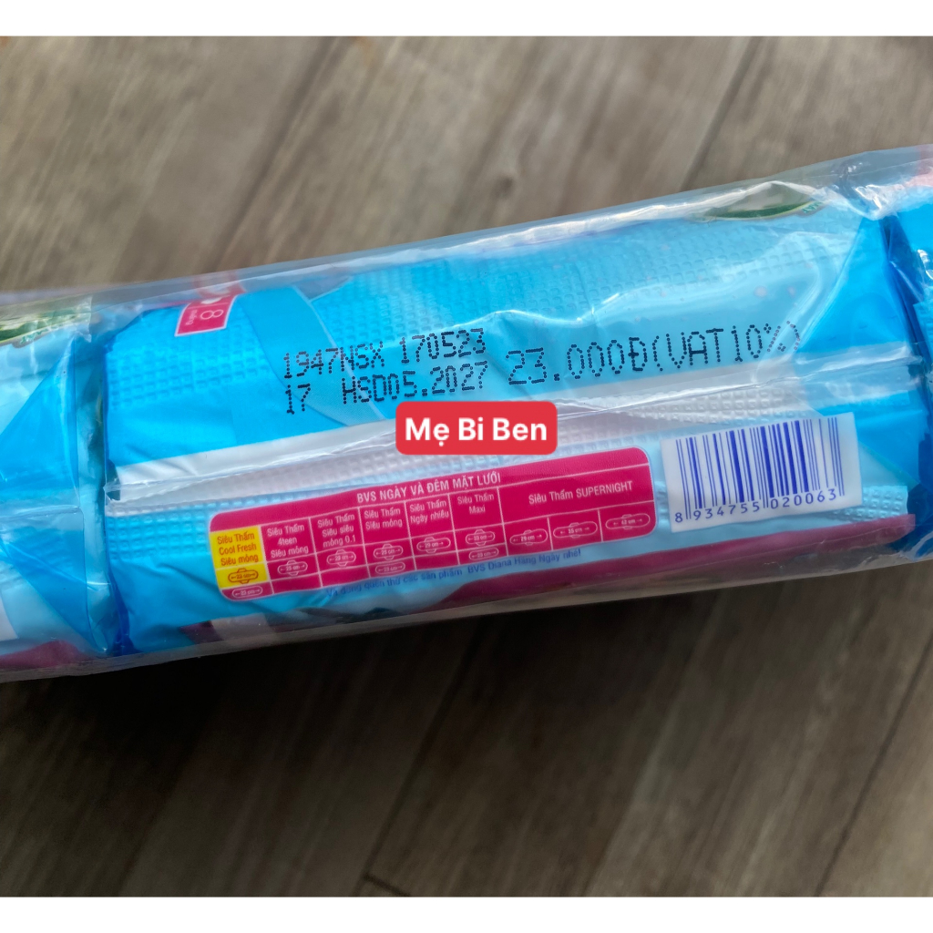 Băng Vệ Sinh Diana siêu thấm COOL FRESH cánh 8M