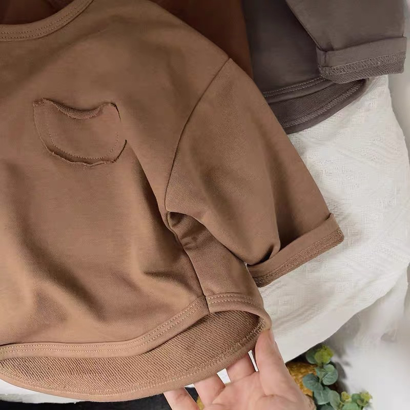 Áo nỉ DA CÁ thu đông cho bé,áo dài tay phong cách hàn quốc bé trai bé gái phom thụng