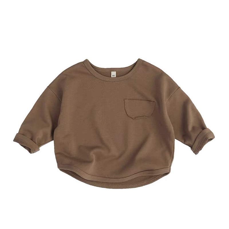 Áo nỉ DA CÁ thu đông cho bé,áo dài tay phong cách hàn quốc bé trai bé gái phom thụng