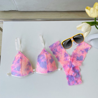 Bộ đồ lót nữ ALA BRALETTE hàng  thiết kế  mẫu quần chữ Y màu hồng nhạt sexy gợi cảm ( CÚP NHỎ )