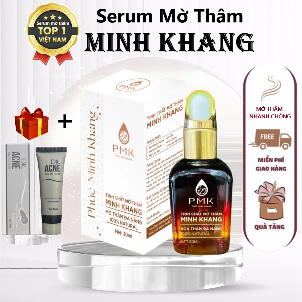 Serum mờ thâm mờ sẹo thâm Minh Khang, giảm thâm mắt, môi, nách, thâm mụn, dưỡng da cấp ẩm - 30ml