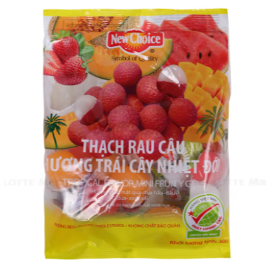 Thạch Rau Câu New Choice Trái cây Hỗn Hợp 4 Mùi Đủ Vị Gói 300G