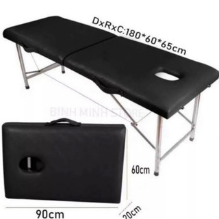 Giường vali chân inox nhập khẩu, giường spa massage cao cấp gấp gọn - giường vali chân inox hỗ trợ phun xăm, massage