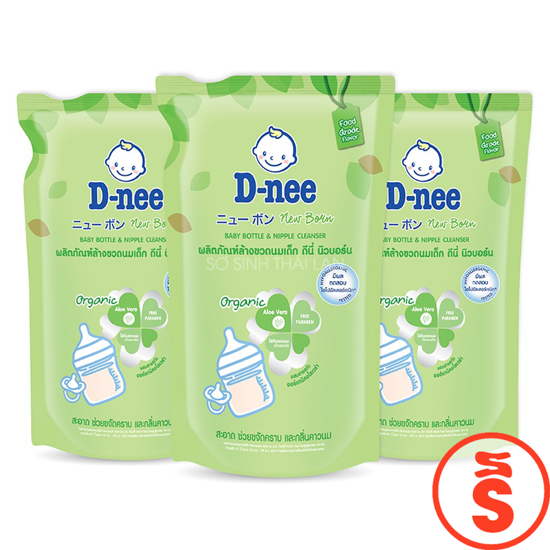 Nước rửa bình sữa Dnee Organic 620ml, 550ml Thái Lan date mới cho bé