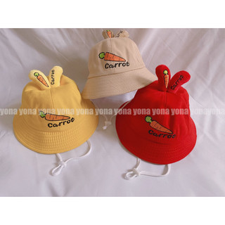 Mũ trẻ em tai thỏ cà rốt dễ thương Nón bucket cho bé 2 - 5 tuổi