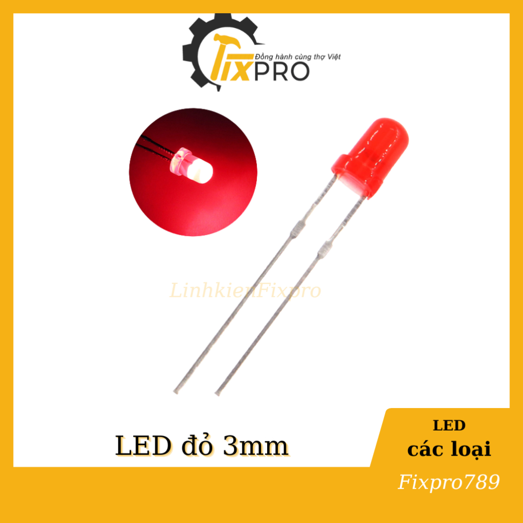Led 3mm màu đỏ siêu sáng (túi 10 con)