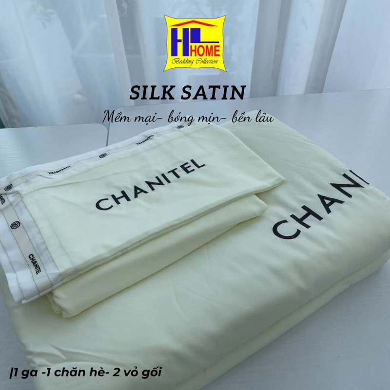 Bộ chăn ga lụa chăn hè chần bông chantinel thoáng mát, mềm mịn dùng 4 mùa