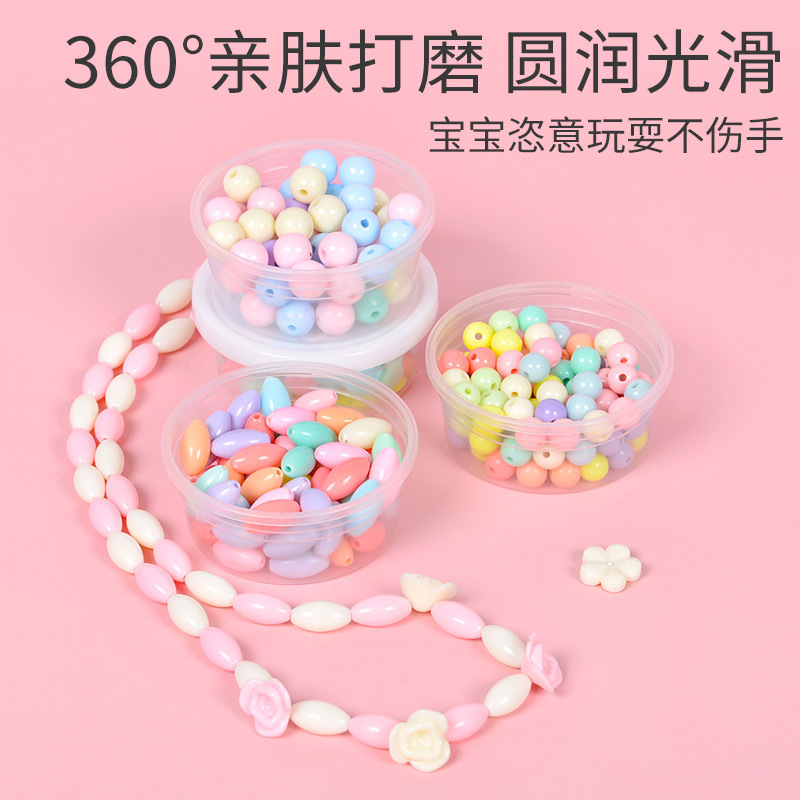 Hạt nhựa Acrylic xâu vòng làm trang sức thủ công, màu sắc ngọt ngào