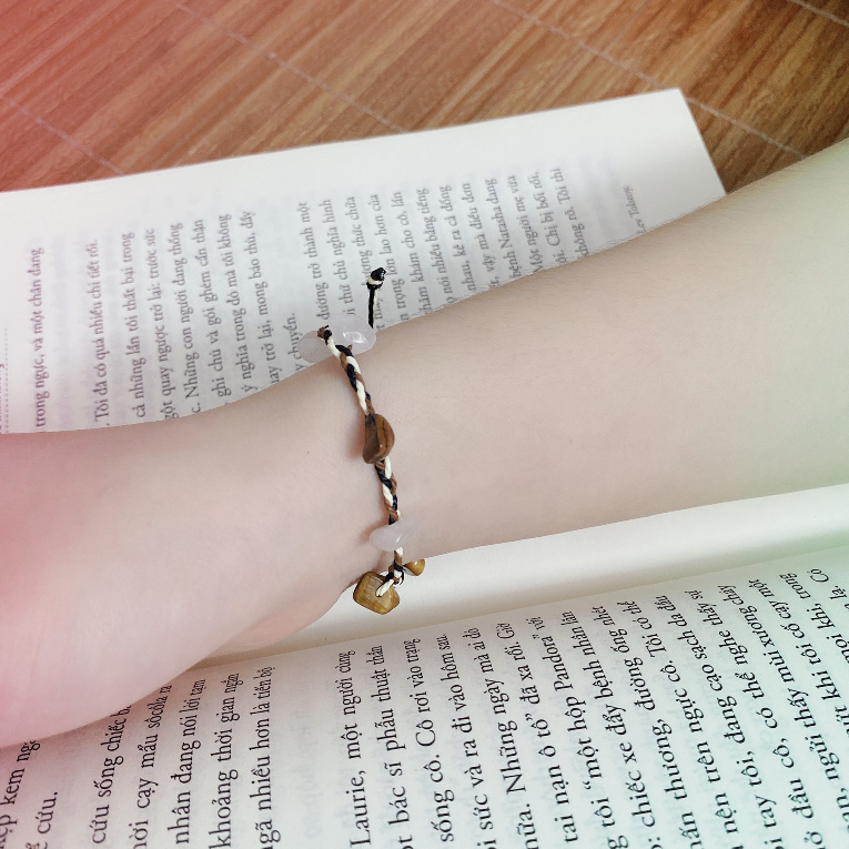 Vòng tay handmade lắc tay tết hạt thiên nhiên mix màu theo yêu cầu