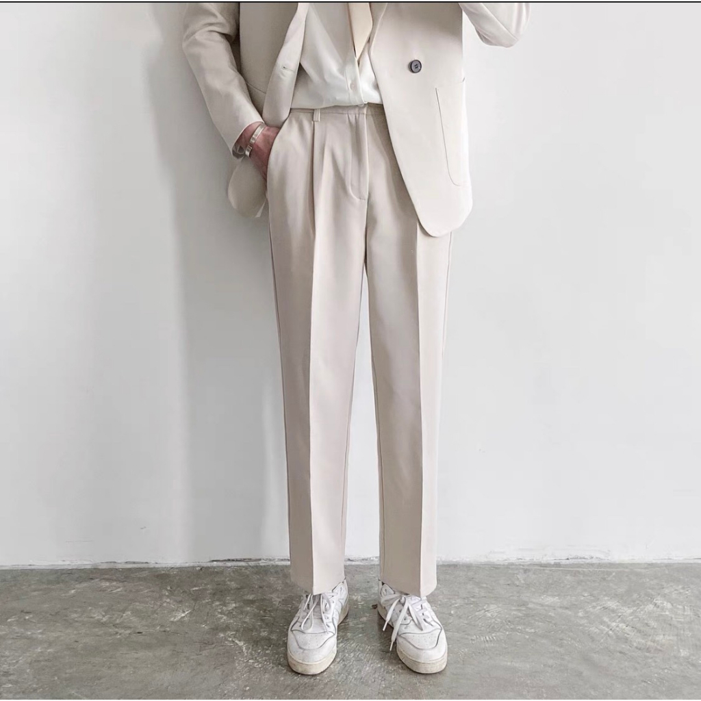 Quần baggy nam âu tây vải hàn vinteck co giãn phân loại tây âu kiểu dáng trẻ trung năng động