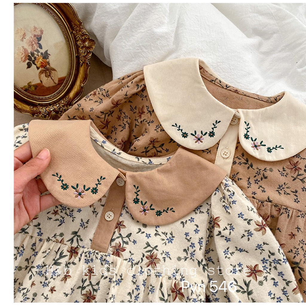 Váy bé gái , sét áo body hoa nhí đũi cara mền xinh xắn cho bé gái