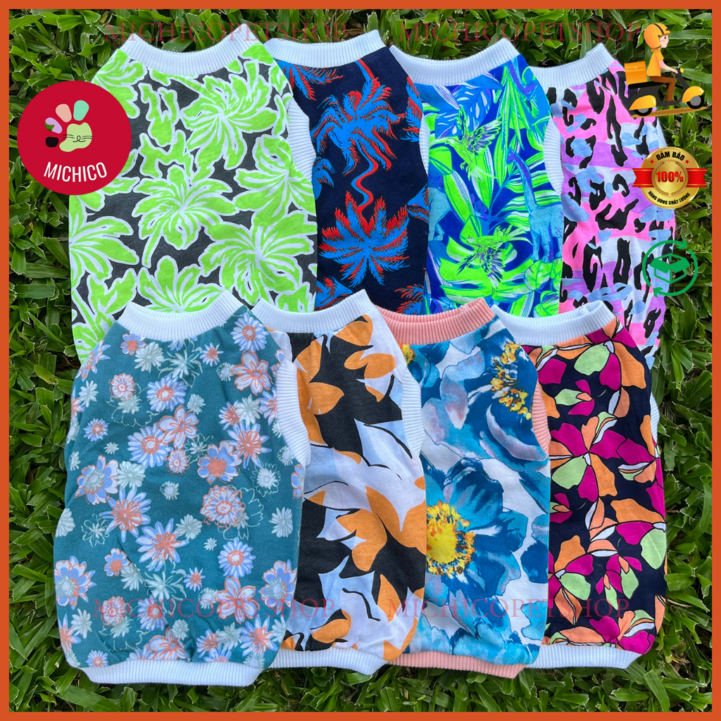 Áo Cho Chó Mèo 3 Lỗ Vải Cotton - Áo Cho Cún Hình Dễ Thương Đủ Size (XS - 2XL)