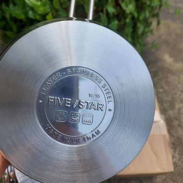 Quánh Fivestar 3 đáy cao cấp, Inox 430 sáng bóng size 16cm , dùng được tất cả các bếp, hàng khuyến mại