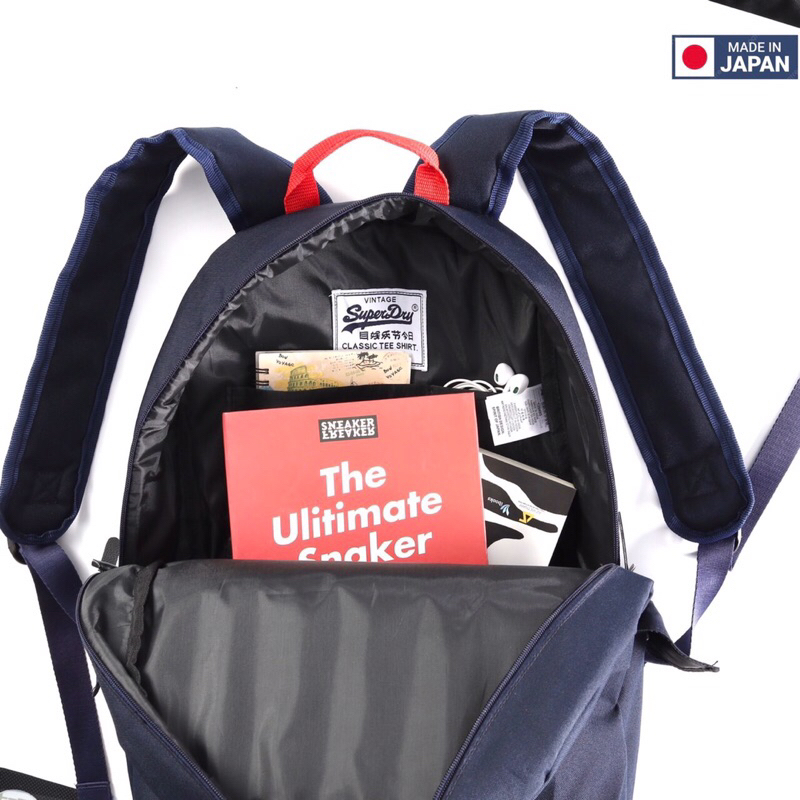 Balo Nam Nữ Thời Trang SUPERDRY MONTANA Backpack Logo thêu chất liệu Polyester cao cấp trượt nước Balo Đơn Giản Màu Xanh