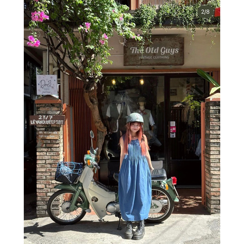 Váy Tay Sát Vintage/ Mori Freesize Chít Dọc Suông Cotton Vui Thu Đông/ Noel Xinh