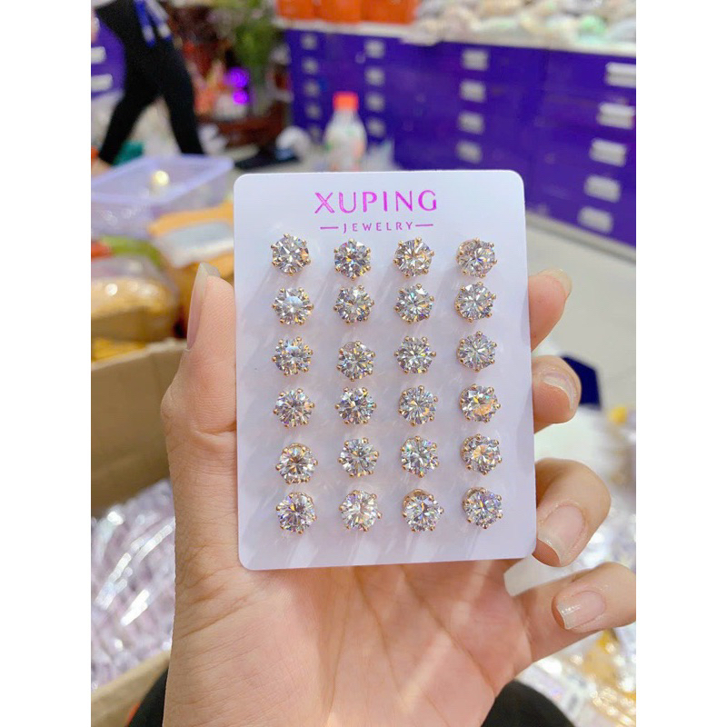 bông tai nụ xuping đeo bền (2 cỡ)