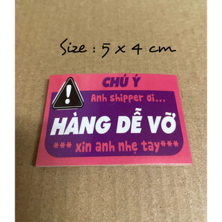 Tem nhãn dán decal hàng dễ vỡ - xấp 500tờ