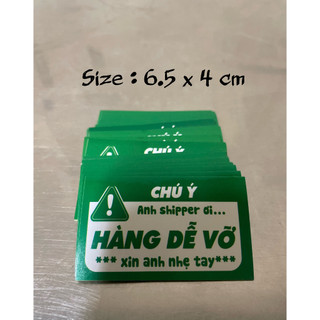 Tem nhãn dán decal hàng dễ vỡ - xấp 500tờ