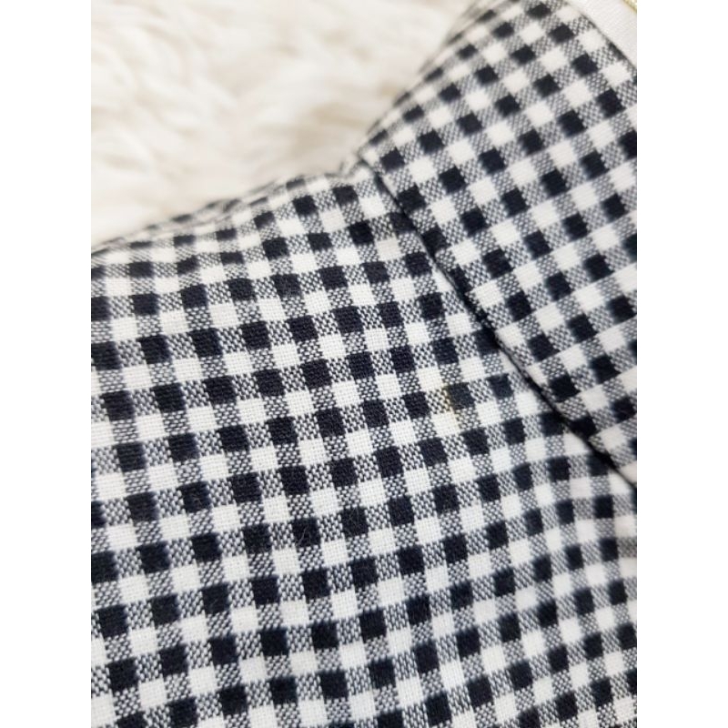 Sườn xám  form A kẻ caro, xẻ tà, cotton lót nylon, size M, 2hand/used, 2817 có lỗi