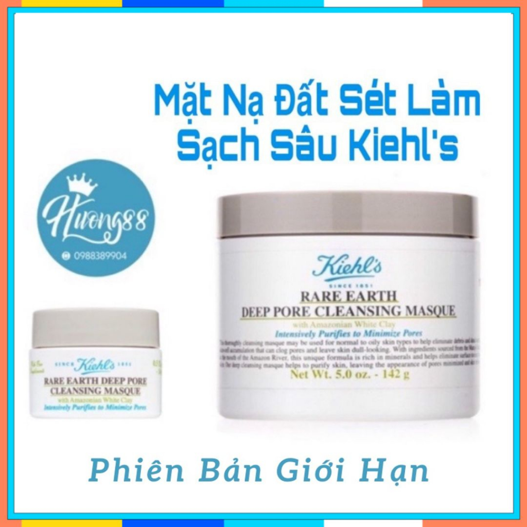 Mặt Nạ Đất Sét Kiehl s Làm Sạch Sâu Se Khít Lỗ Chân Lông, giảm mụn đầu đen, ngăn ngừa lão hóa 125ml