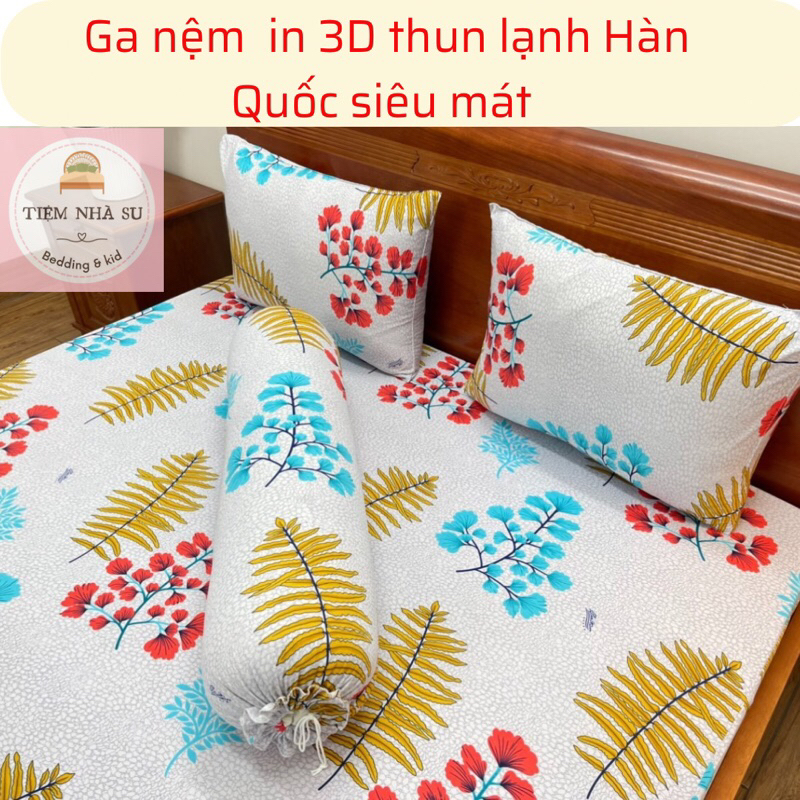 [RẺ VÔ ĐỊCH] GA nệm in 3D thun lạnh Hàn Quốc ( ga lẻ không kèm áo gối)