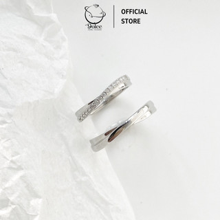 Nhẫn đôi nam nữ bạc 925 DoLee Silver tự điều chỉnh size, nhẫn cặp nam nữ freesize đính đá lấp lánh Infinity