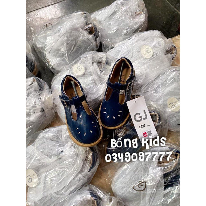 Giày Ballet Bé Gái Khoét Giọt Nước Da Bóng Navy GÊ