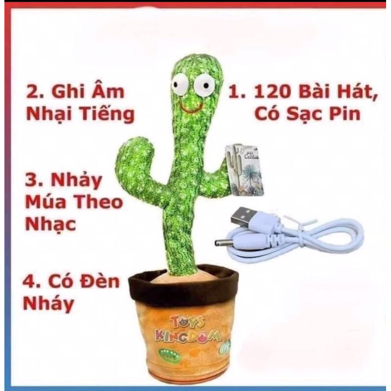 Xương Rồng Nhảy Múa - Xương Rồng Nhại Giọng Nói Nhồi Bông Có Ghi Âm, Nhiều Bài Hát, Đồ Chơi Cho Bé, Bông Gòn