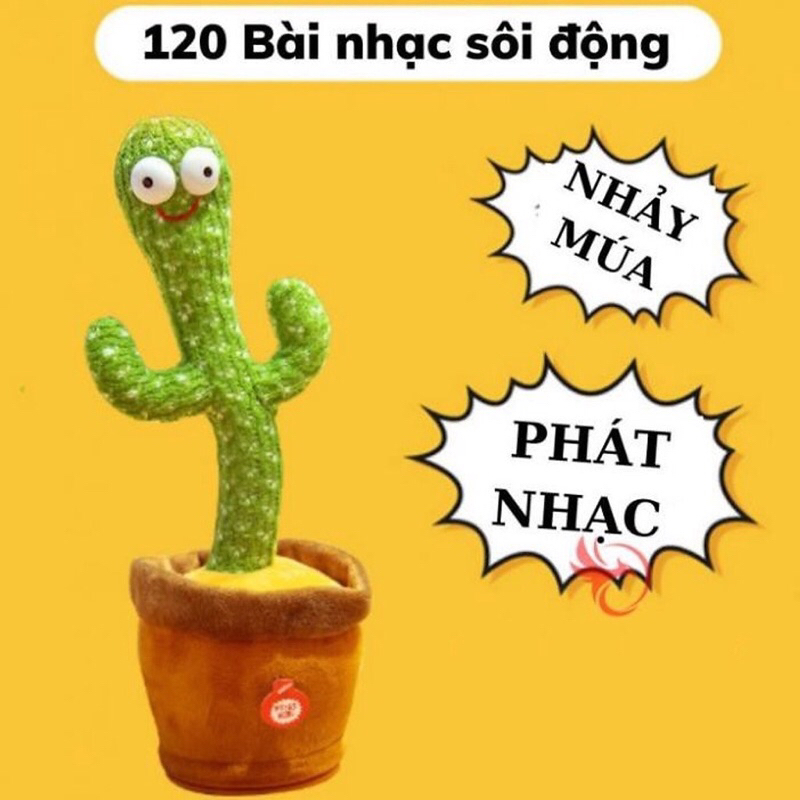Xương Rồng Nhảy Múa - Xương Rồng Nhại Giọng Nói Nhồi Bông Có Ghi Âm, Nhiều Bài Hát, Đồ Chơi Cho Bé, Bông Gòn