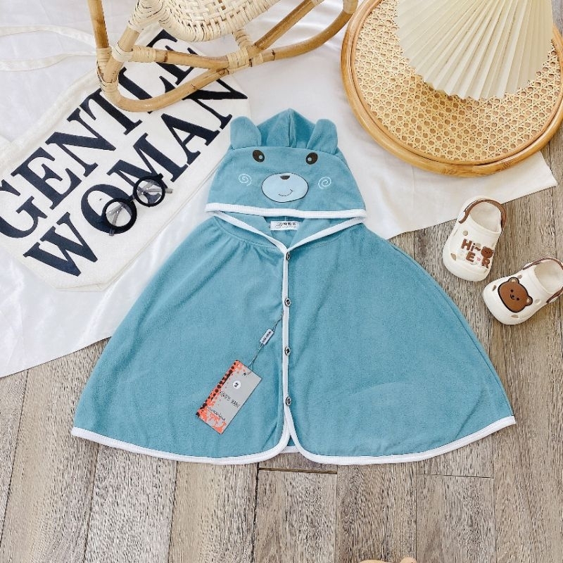 Áo Nỉ Choàng Mùa Đông 2 Mặt Chất Dày Dặn Cho Bé 5-16kg