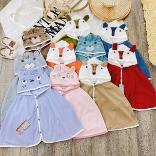 Áo Nỉ Choàng Mùa Đông 2 Mặt Chất Dày Dặn Cho Bé 5-16kg