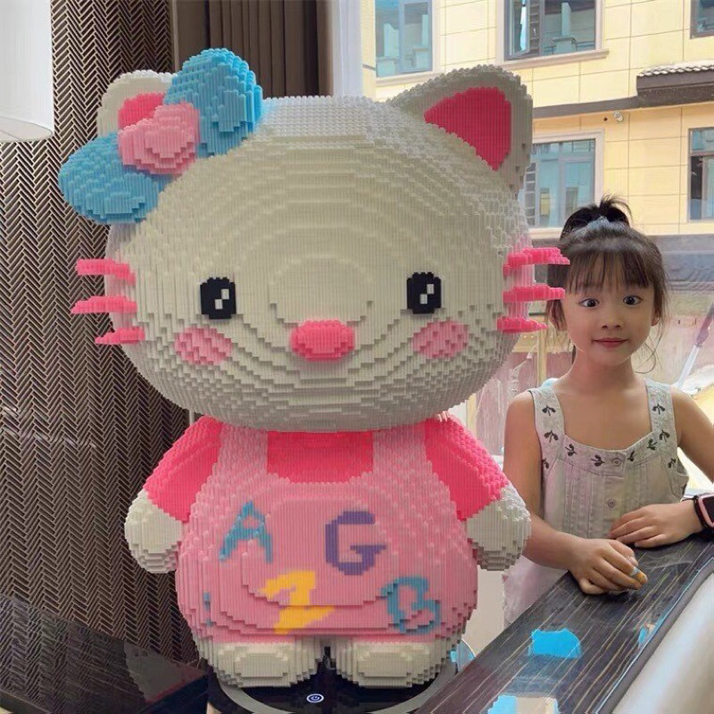lego lắp ráp mèo hello kitty 77cm mô hình cỡ lớn 80cm gấu trúc nano 3D (HÀNG ĐẸP) TẶNG BÚA
