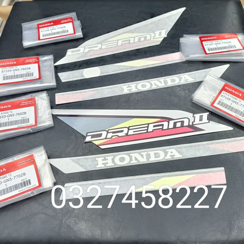 Bộ tem hồng chữ lớn xe DREAM thái 3M zin chính hãng Honda