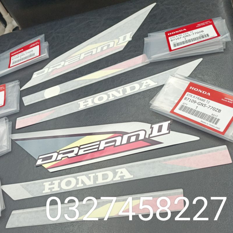 Bộ tem hồng chữ lớn xe DREAM thái 3M zin chính hãng Honda