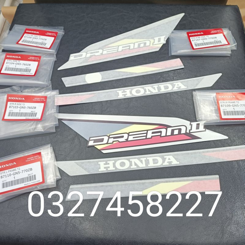 Bộ tem hồng chữ lớn xe DREAM thái 3M zin chính hãng Honda