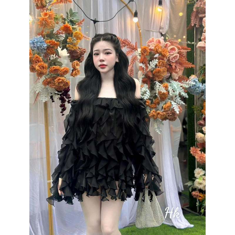 Váy Hoa Nữ Trễ Vai Siêu Xinh