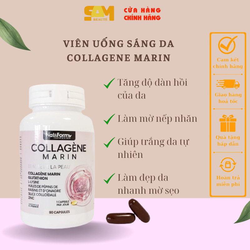VIÊN UỐNG ĐẸP DA COLLAGENE MARIN NAT&FORM, CHỐNG LÃO HOÁ