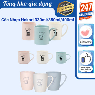 Ly nhựa, cốc Hokori nhựa màu pastel 330ml,350ml,400ml
