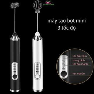 Máy Đánh Trứng, Đánh Sữa Và Tạo Bọt Cafe Cầm Tay Di Động 3 Tốc Độ Sử Dụng Pin Sạc Cao Cấp [ HOT ]