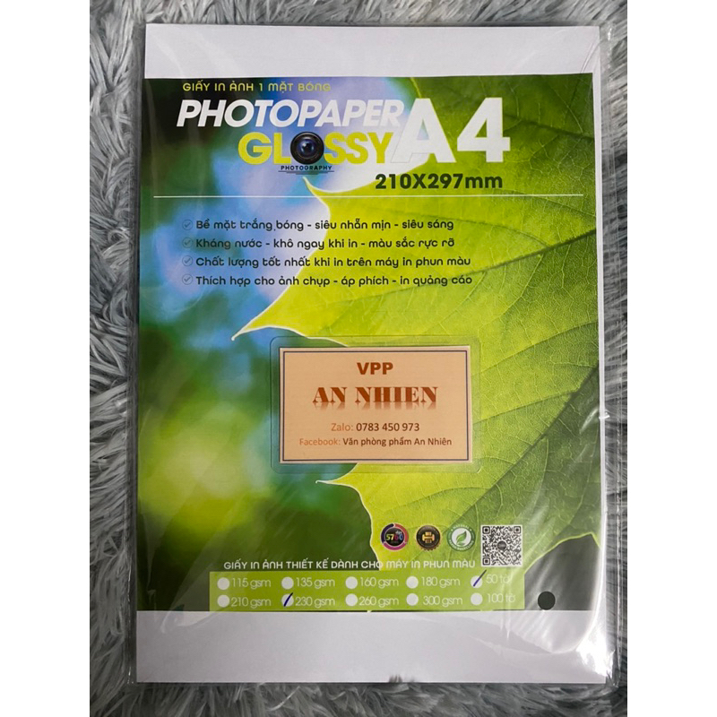 Giấy in Ảnh A4 Rõ Đẹp 1 mặt / 2 mặt, Định Lượng 115g, 135g, 140g, 160g, 180g, 210g, 230g, 260g, 300g