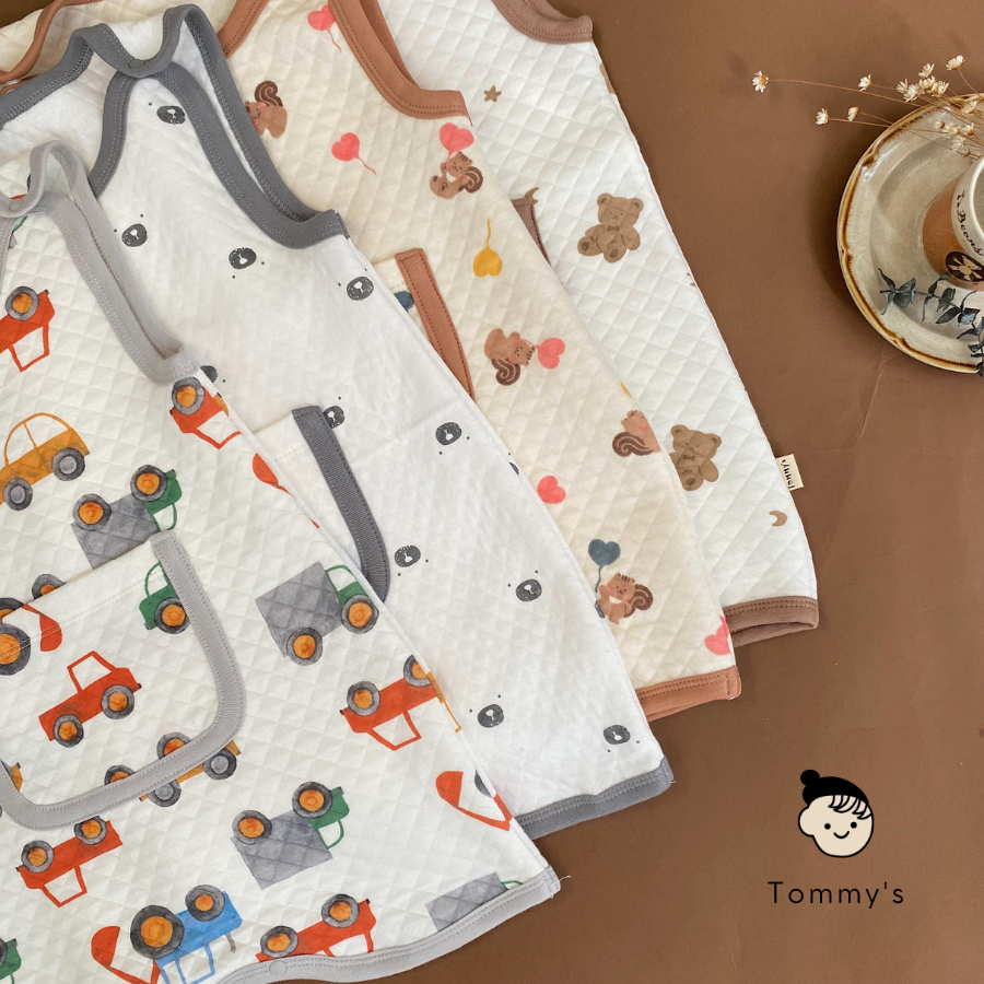 Túi Ngủ Cộc Thu Đông Chần Bông Cotton Cho Bé Trai Bé Gái TOMMY HOUSE